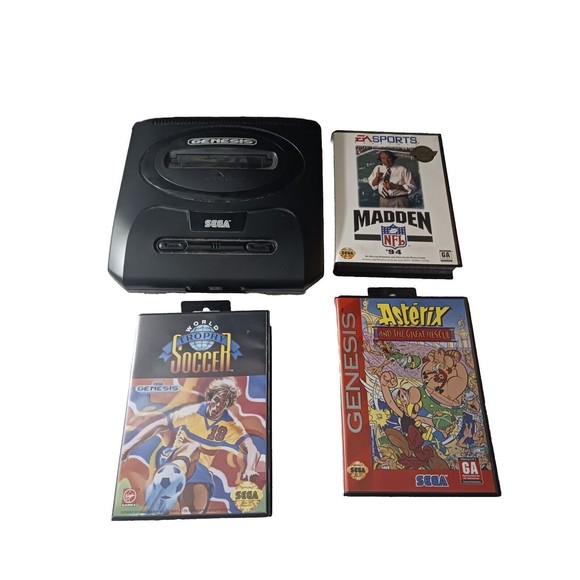 SEGA Genesis II Console Black-q1 Complete With 4 Games. 2 Controller, All Wires! - Picture 2 of 14